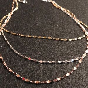 ss tri color necklace